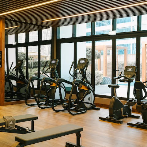 Work up a sweat in the on-site fitness centre