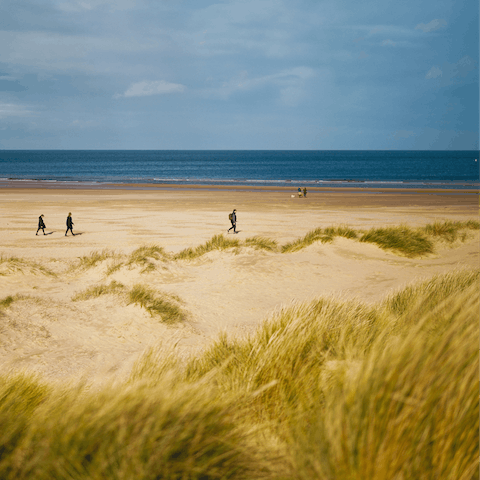 Spend the day at Sea Palling Beach, just a fifteen–minute drive away