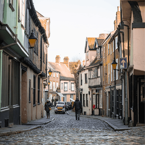 Explore the charming city of Norwich, within a forty–five–minute drive away