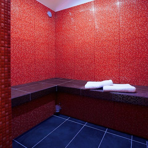 Relax and unwind in the Turkish bath 
