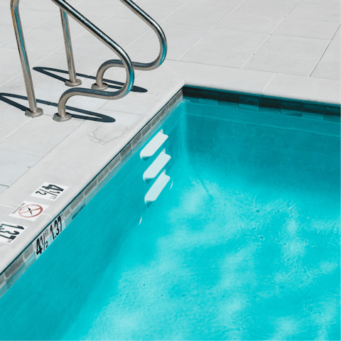 Cool off from the midday sun with a dip in the communal pool