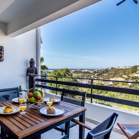Enjoy the view as you dine alfresco on the terrace