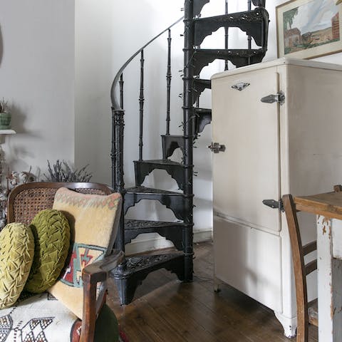 The beautiful spiral staircase