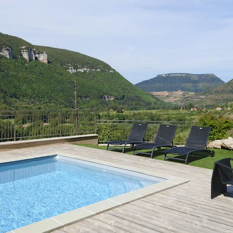 Soak up the scenery from beside the pool 