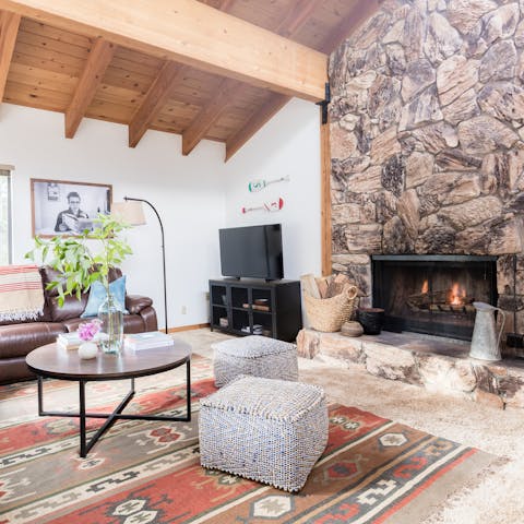 Light the fire and enjoy the warmth and comfort of the living room