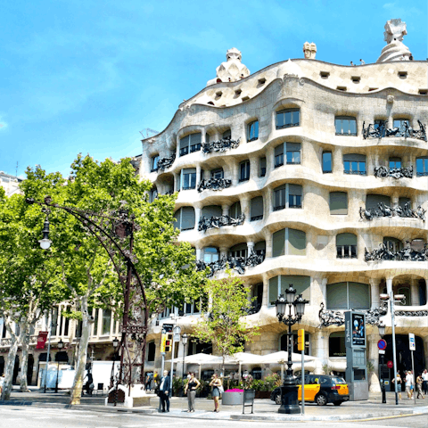 Be sure to swing by Gaudi’s Casa Mila – within easy walking distance