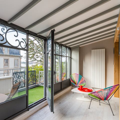 Sit out on your balcony or covered terrace with a croissant and a coffee