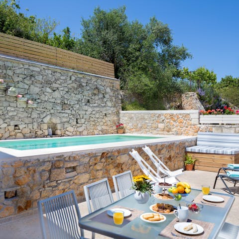 Spend your days catching some rays under the sun, only breaking for meals and dips in the pool