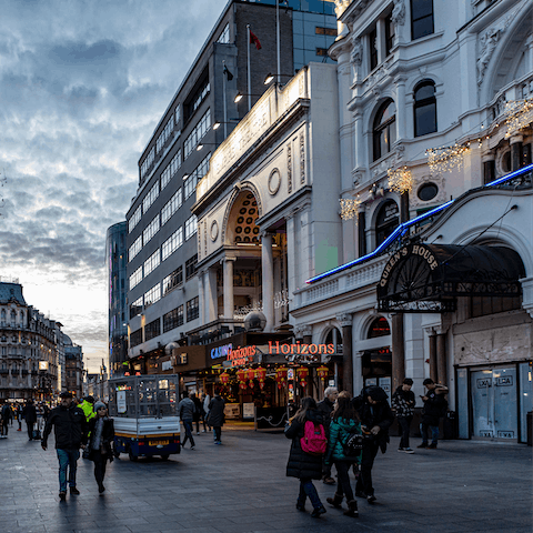 Visit Leicester Square and its fantastic theatres and attractions