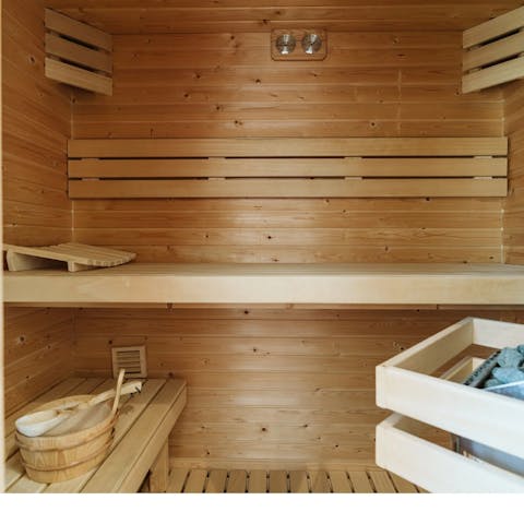 Rejuvenate in the private sauna