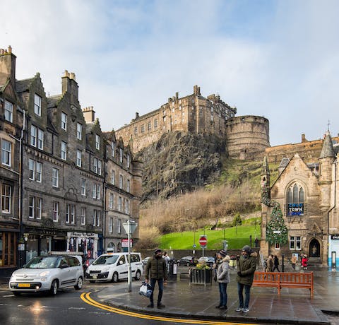 Enjoy the views of Edinburgh Castle from the windows – it's just a five-minute walk away