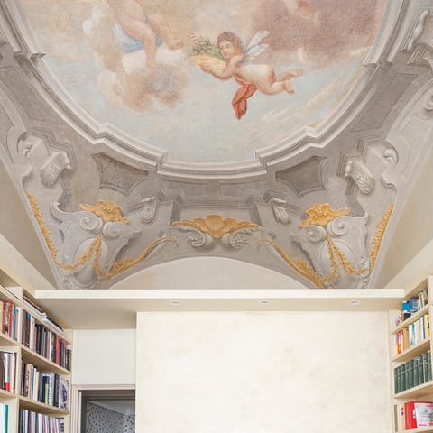 The hand-painted frescoes