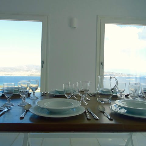 Admire the ocean vistas from your dining table