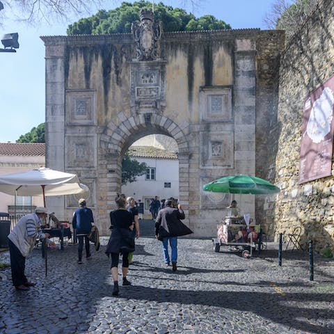 Wander through the Arco do Castelo – this entrance to Castelo de São Jorge is less than a hundred metres from your front door
