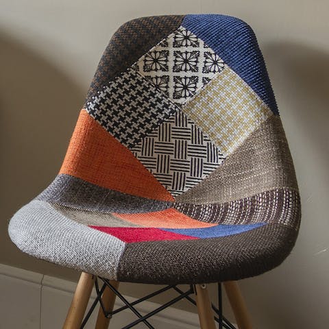 A patchwork Eames chair