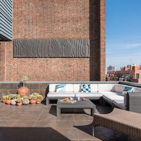The private rooftop terrace