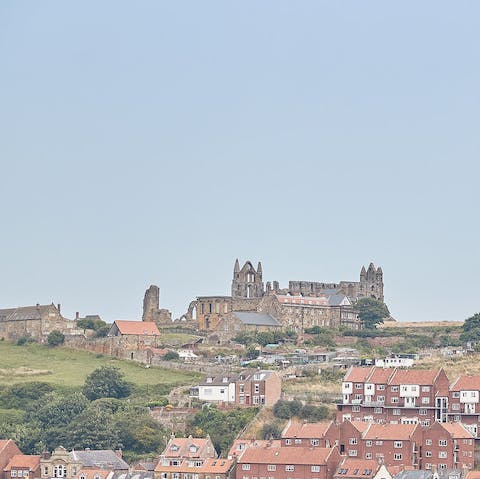 Take a fourteen-minute stroll to visit the historical Whitby Abbey