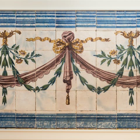 The original hand-painted tiles