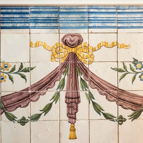 The original painted tiles