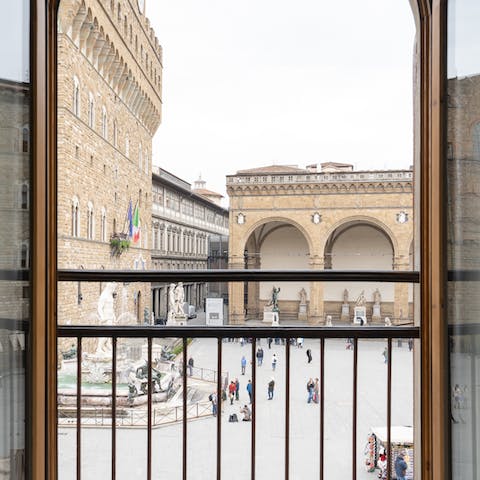 A view onto Piazza della Signoria