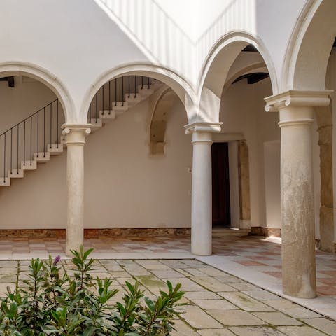 The beautiful palazzo courtyard