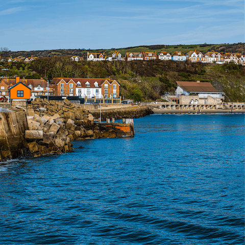 Mosey down to Folkstone Harbour (thirty-three minutes on foot) with its bustling restaurants