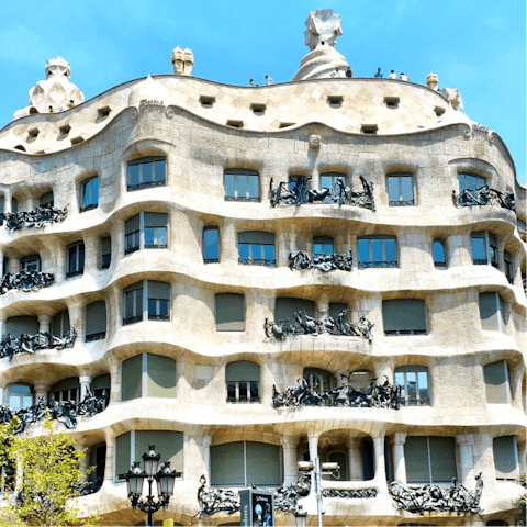 Stroll eight minutes to marvel at the architecture of Casa Milà