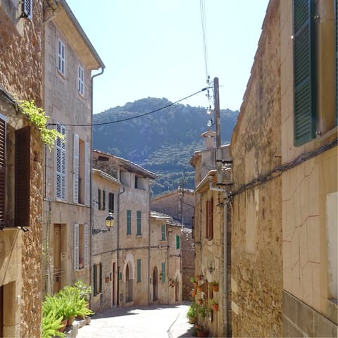 Wind your way through the ancient narrow streets of Pollenca – only a thirteen–minute drive away