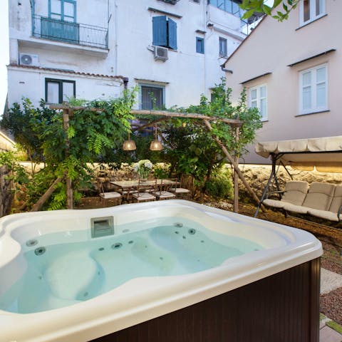 Take a relaxing soak in the Jacuzzi after your adventures