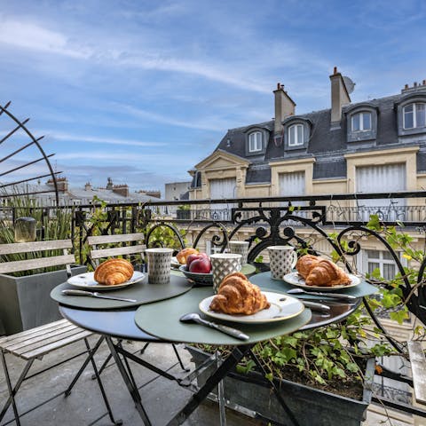 Start your morning with croissants on the balcony