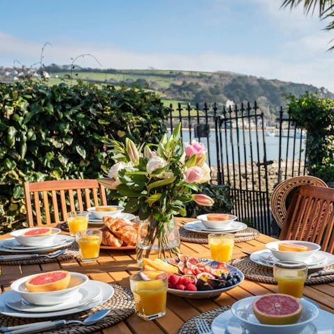 Start the day with a delicious breakfast in the fresh sea air