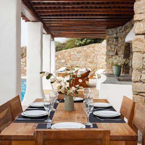 Savour a beautiful meal prepared by a chef – available on request