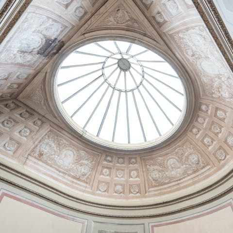 The building's domed ceiling 