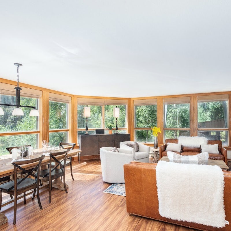 Get panoramic views of the wild from the living areas