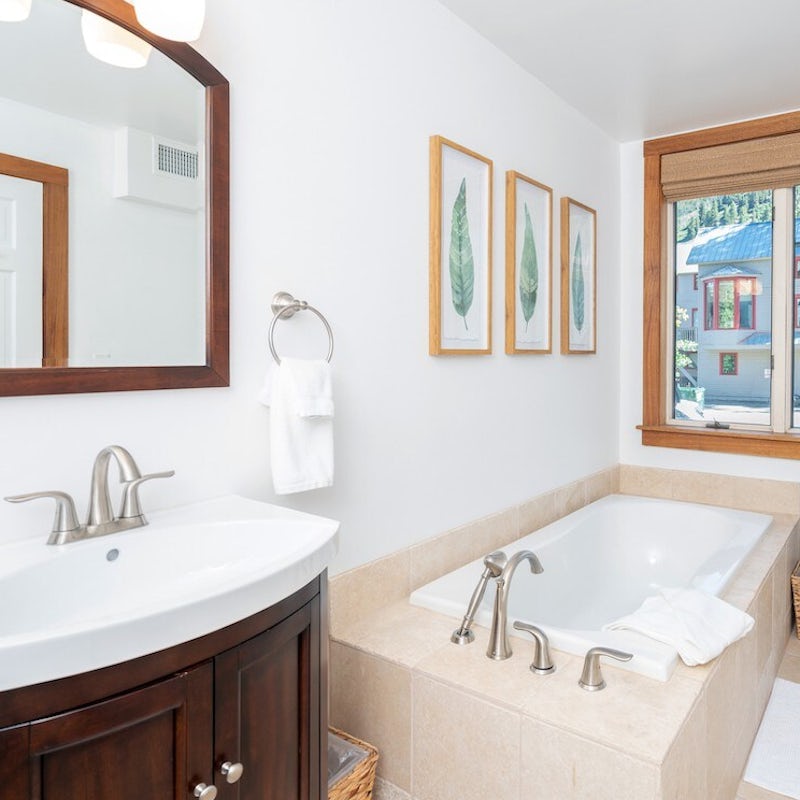 Wash away stress at the bright decadent bathrooms