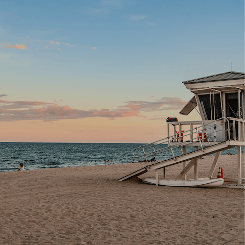 Stay just a short walk from the sandy beach off Atlantic Boulevard