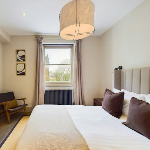 Snuggle up in the cosy bedroom after a long day on your feet