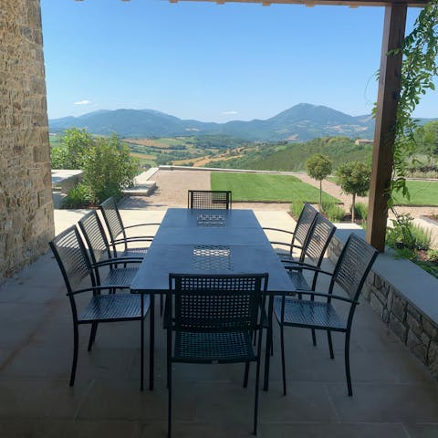 Cook on the barbecue in the loggia and feast alfresco