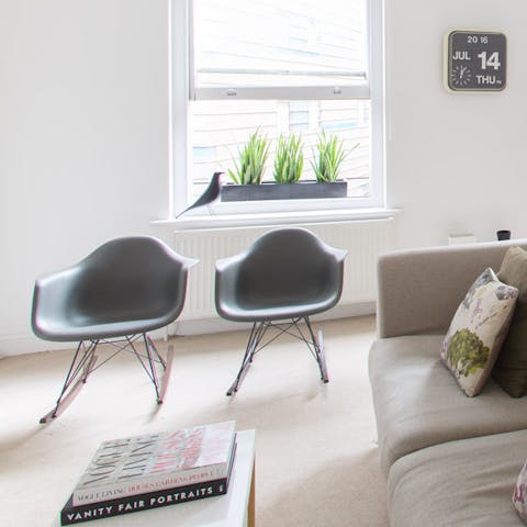 Reading in the eames chairs