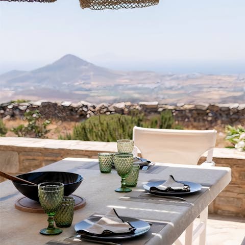 Dine alfresco to enjoy the unparalleled views of the mountains and the coast