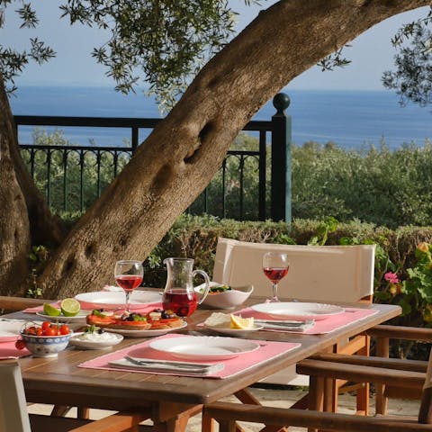 Lay the table for alfresco lunches with a sea view on the side