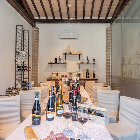 Enjoy an afternoon of wine tasting in the owner’s adjacent wine cellar  – it would be rude not to