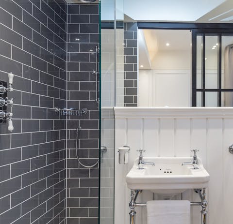 The smart bathroom with a rainfall shower