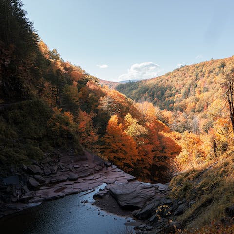 Hike through the Catskill Mountains – the nearest trail is just ten minutes away