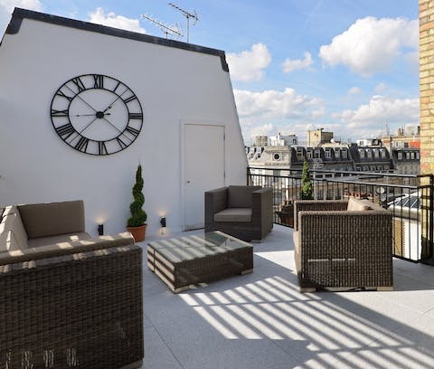 A private rooftop terrace