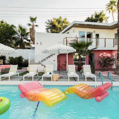 Relax by the communal pool