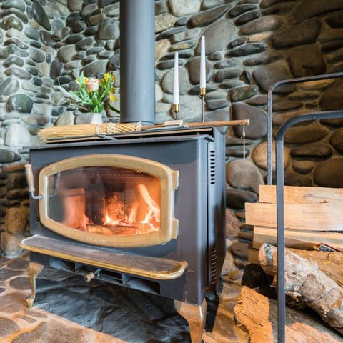 Get that cabin ambience with lit wood-burners