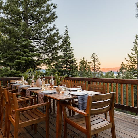 Eat every meal outside in the elegant dining space