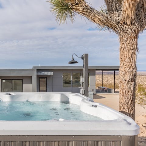 Soak in an alfresco hot tub