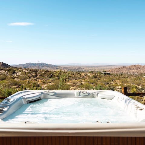 Soak in the views and the bubbles in the hot tub